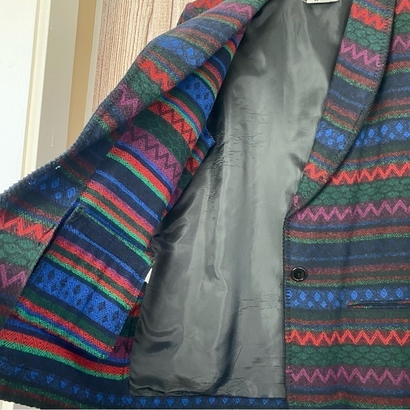 Vintage Katie Brooke Blazer coat Womens Sz 16 wool blend Aztec southwestern USA - Picture 5 of 11